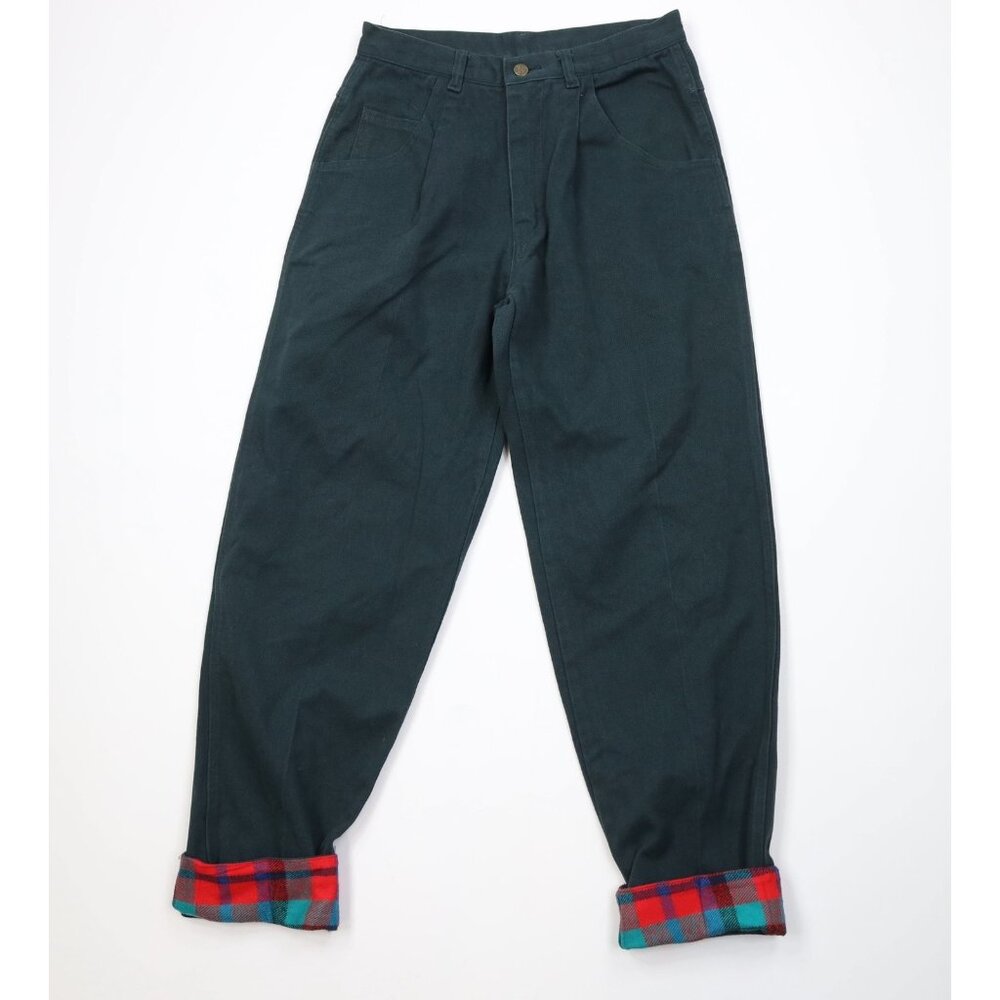 Vtg 90s Cross Colours Mens 30x31 Faded Relaxed Fit Flip Cuff Denim Jeans Green